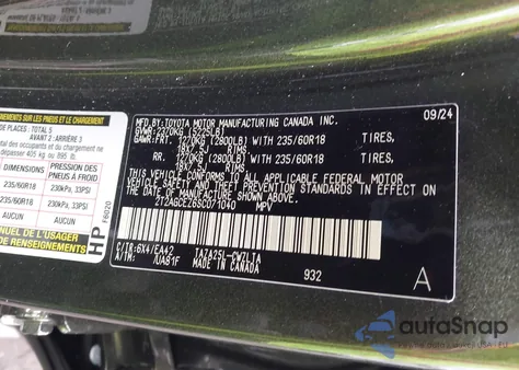 2025 Lexus Nx 350 z USA, uszkodzony, nr VIN 2T2AGCEZ6SC071040